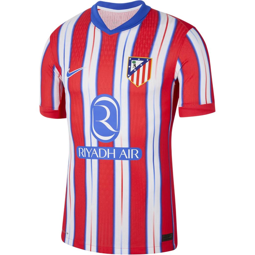Nike Футболка Atletico Madrid 2024/25 Home легкая, быстросохнущая, удобная, с коротким рукавом, мужская, королевско-синяя, светло-красная, белая FN8769-405