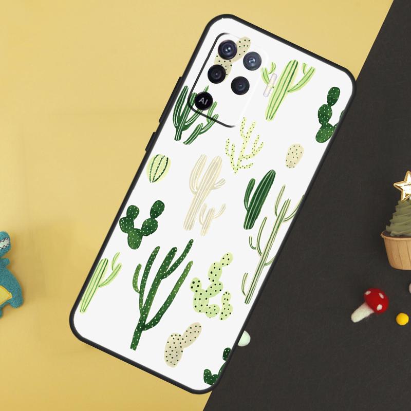 Plant Cactus Case For Oppo A5 Pro A6 A15 A16 A76 A96 A17 A57 A98 A58 A78 A18 A38 A54 A74 A94 A40 A60 A80