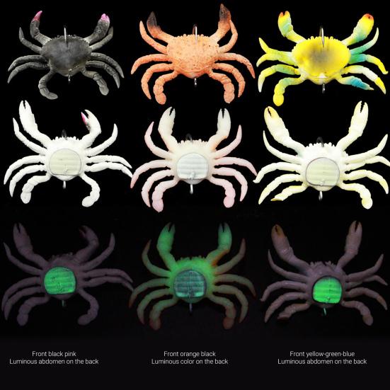 10cm/40g PVC Crab Bait Wear Resistant Anti Corrosion Vivid Fake Bait for Fishing