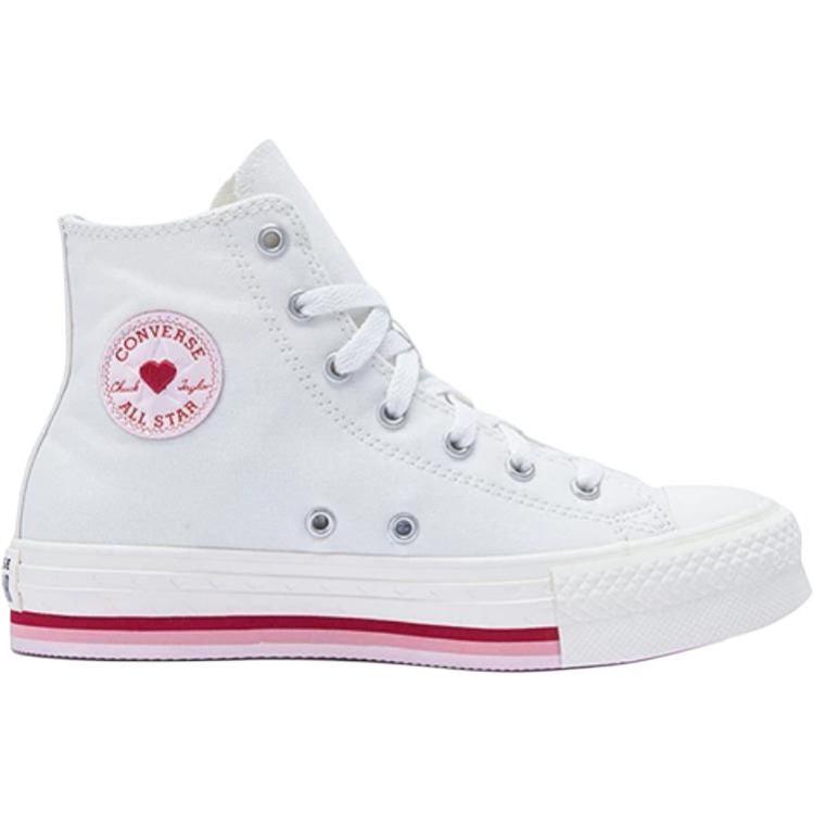 Converse Chuck Taylor All Star Lift Platform High GS Valentines Day 2025 Детские кроссовки Кремовый Винтажно-Белый Красный A10716C