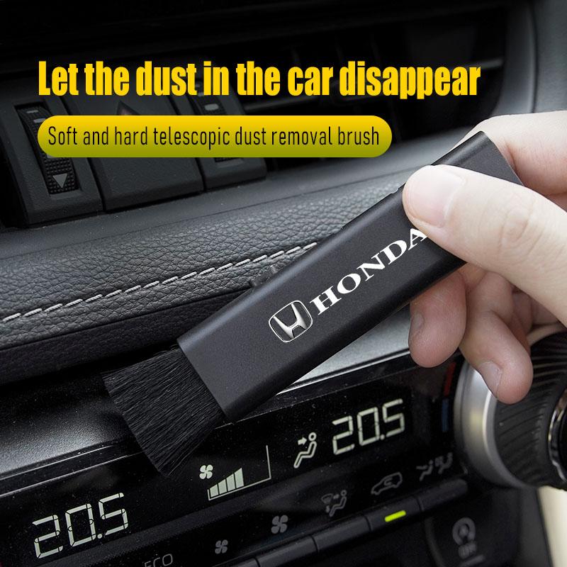 Car Badge Dual Head Soft Bristle Brush Auto Dust Removal Tools For Honda Civic Fit Jazz Accord Pilot CRV Odyssey Passport City EZ5
