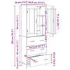Highboard with Drawers 2 pcs Reclaimed Wood Look Particleboard