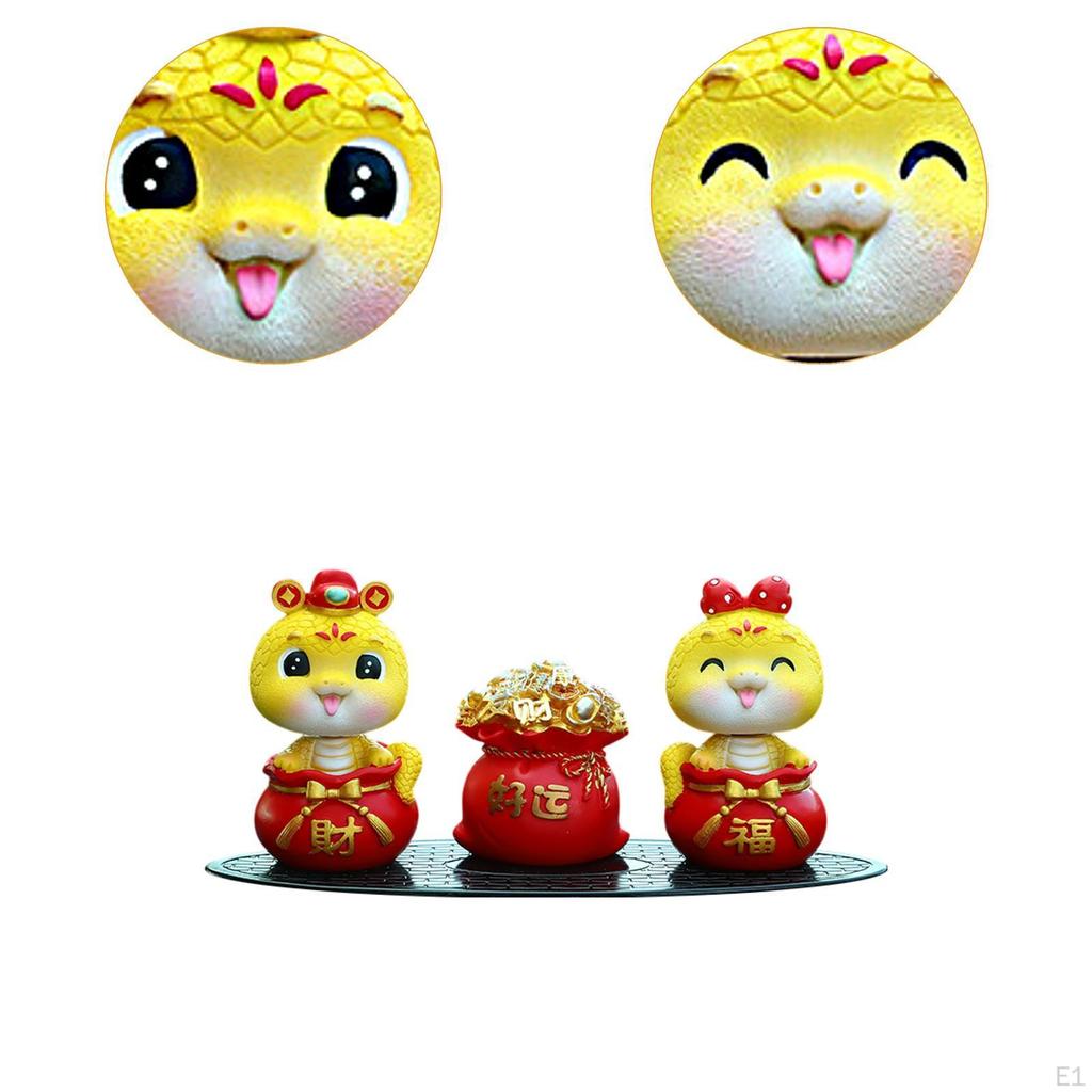 3 шт. набор статуй змеи в виде денежного мешка украшения для приборной панели автомобиля украшения для рабочего стола