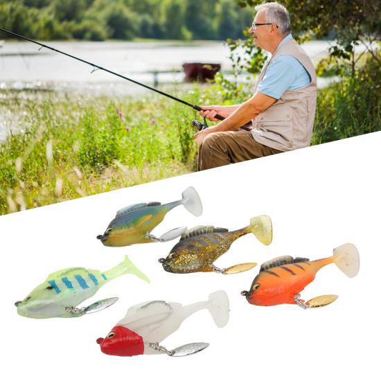 5 шт. Мягкие рыболовные приманки для окуня 18 г 8 см, приманки с хвостом-лопастью и вращающейся искусственной приманкой, реалистичные рыболовные приманки 