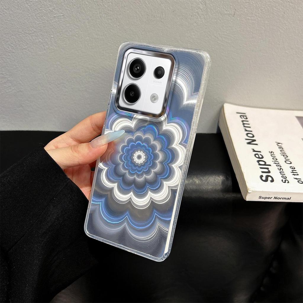 Чехол для Xiaomi Redmi Note 14S 4G, 13 Pro 5G, 13 Pro, POCO X6 5G, POCO M6 Pro 4G, Радужный градиентный цветочный прозрачный чехол, Ударопрочная защита объектива камеры