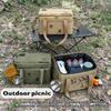 42L Large Capacity Insulated Storage Bag, Waterproof Folding Box, Outdoor Picnic Camping Tableware Tote, Portable Cooler Bag.