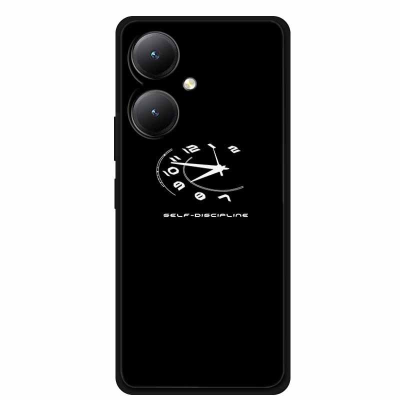 Черный мягкий чехол из ТПУ для телефонов Y27 4G, Y35, Y35m+, Y55T 5G - Дизайн с перекрестными линиями