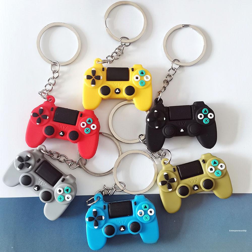 Creative Silicone Keychain: Cartoon Game Console Handle Pendant for School Bags
