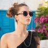 Ожерелье Полоска Солнцезащитные очки Женские Модные Многоугольные Солнцезащитные очки Женские Солнцезащитные очки