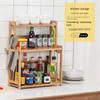 Multifunctional Storage Organizer Bamboo Spice Rack Multi-layer Partition Storage Items Layer Height Adjust Supplies Home