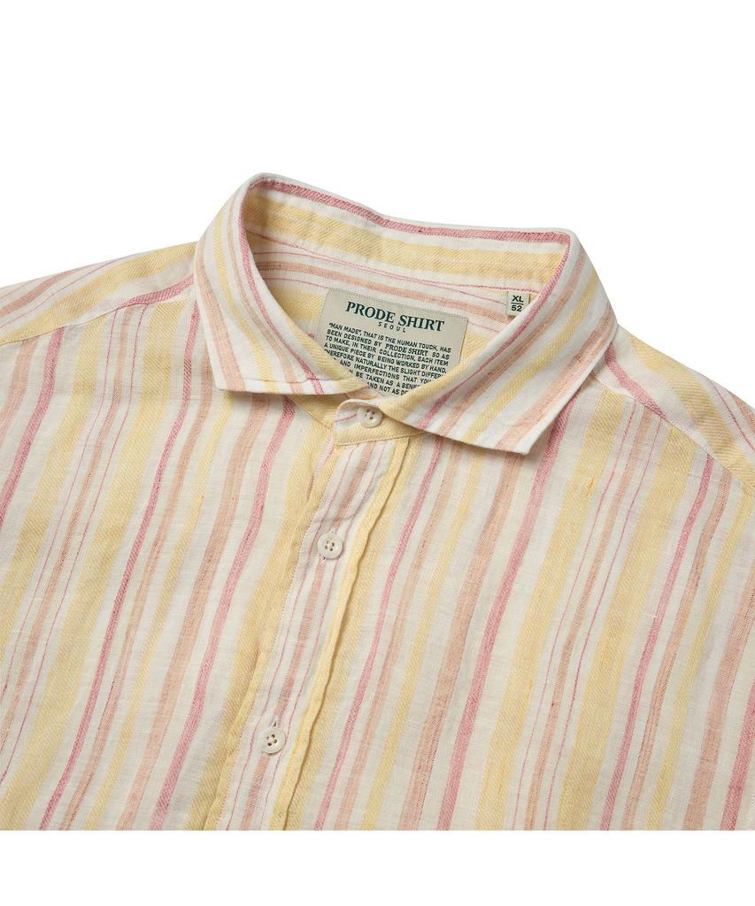 PRODESHIRT Malta Striped Linen Shirt (Pink)