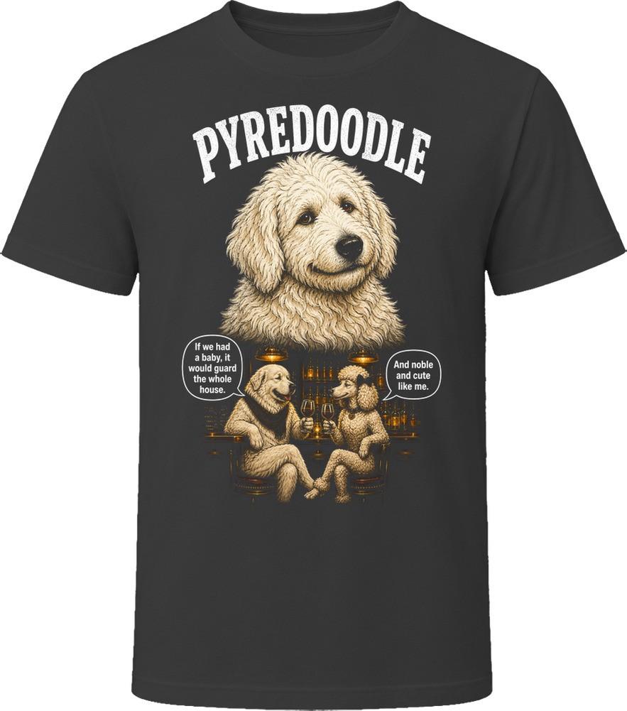Pyredoodle Origin Story Funny Big Dog Tee T-Shirt
