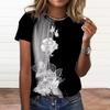 Women'S T-Shirt 3d Floral Print Tee Large Size Tops Woman Clothing Everyday Female Top Women Short Sleeve T Shirt