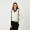 Women's Faux Two-Piece Hooded Zipper Knit Cardigan