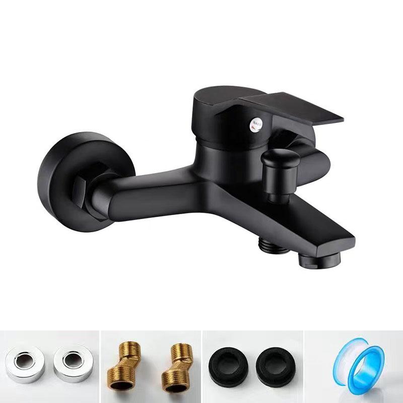 Faucet Zinc Alloy Basin Faucets Chrome Wall Mounted Hot Cold Water Dual Spout Mixer Tap for Bathroom Splitter Bath Shower Basin