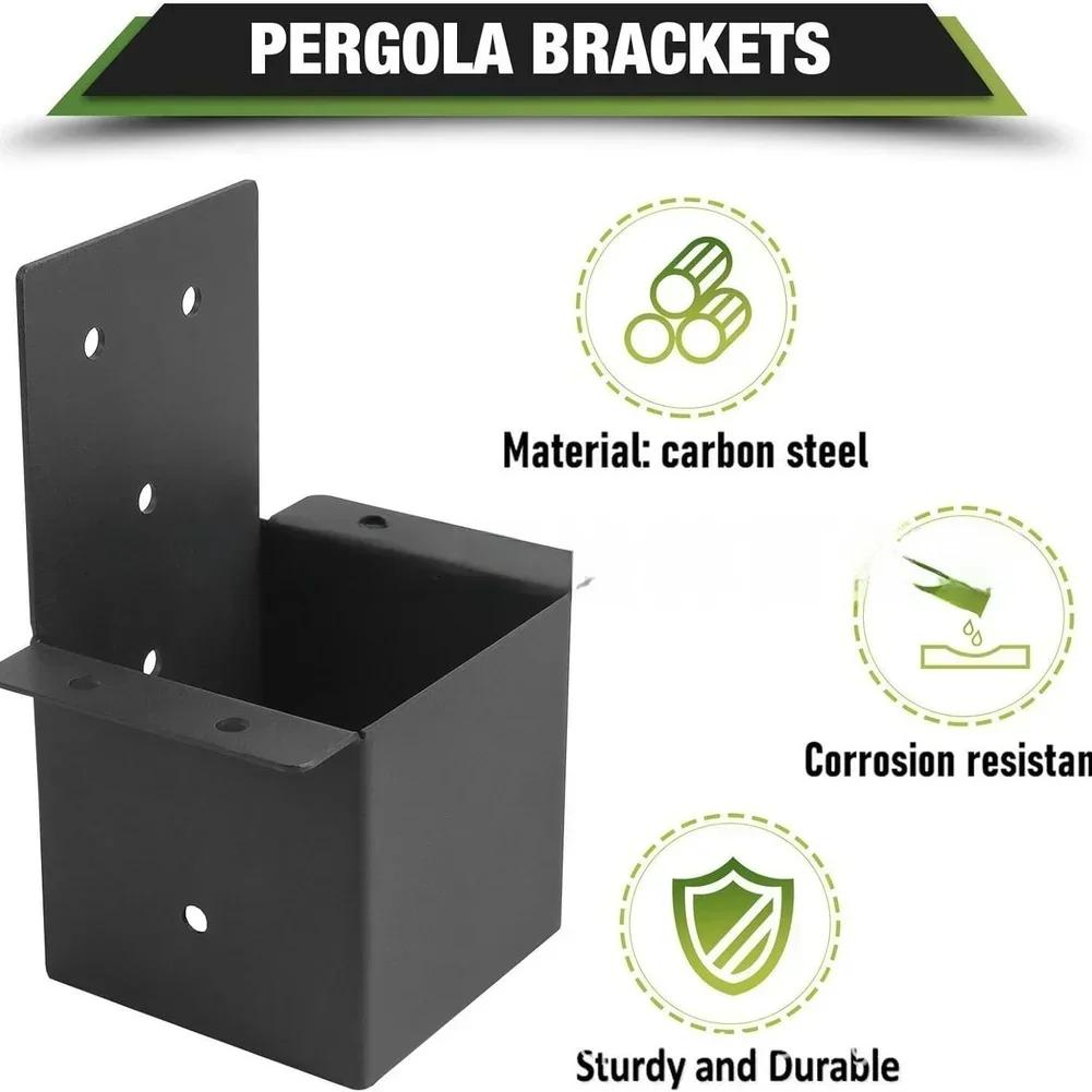 1pcs Pergola Bracket Wall Mount Set Replacement Pavilion Column Connector With Screws Galvanized Steel Bracket Hardeware Kit