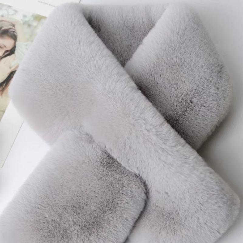 Soft Plush Scarf: Faux Rex Rabbit Fur, Double-Sided, Thick & Warm Winter Neck Warmer