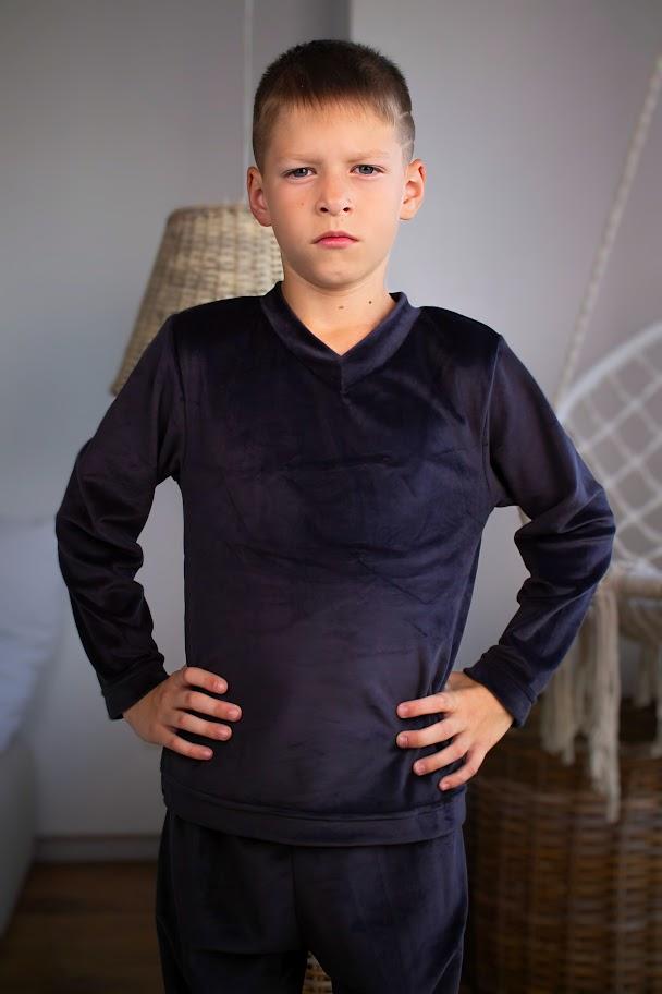 Пижама – Плюшевый велюровый комплект для мальчиков-подростков, Теплый зимний комфорт, Зима, 6412-030 HC