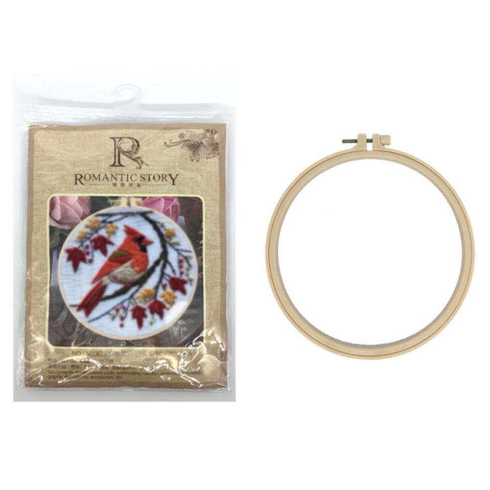 Наборы для вышивания крестом с рисунком животных с пяльцами, цветной нитью и канвой