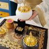 Golden Lid Aromatherapy Censer Ceramic Bakhoor Holder Incense Burning Tray  Desktop