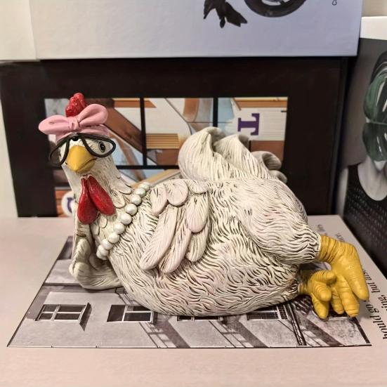 Деревенская фигурка петуха из смолы, состаренная статуэтка курицы, скульптура петуха в стиле фермерского дома