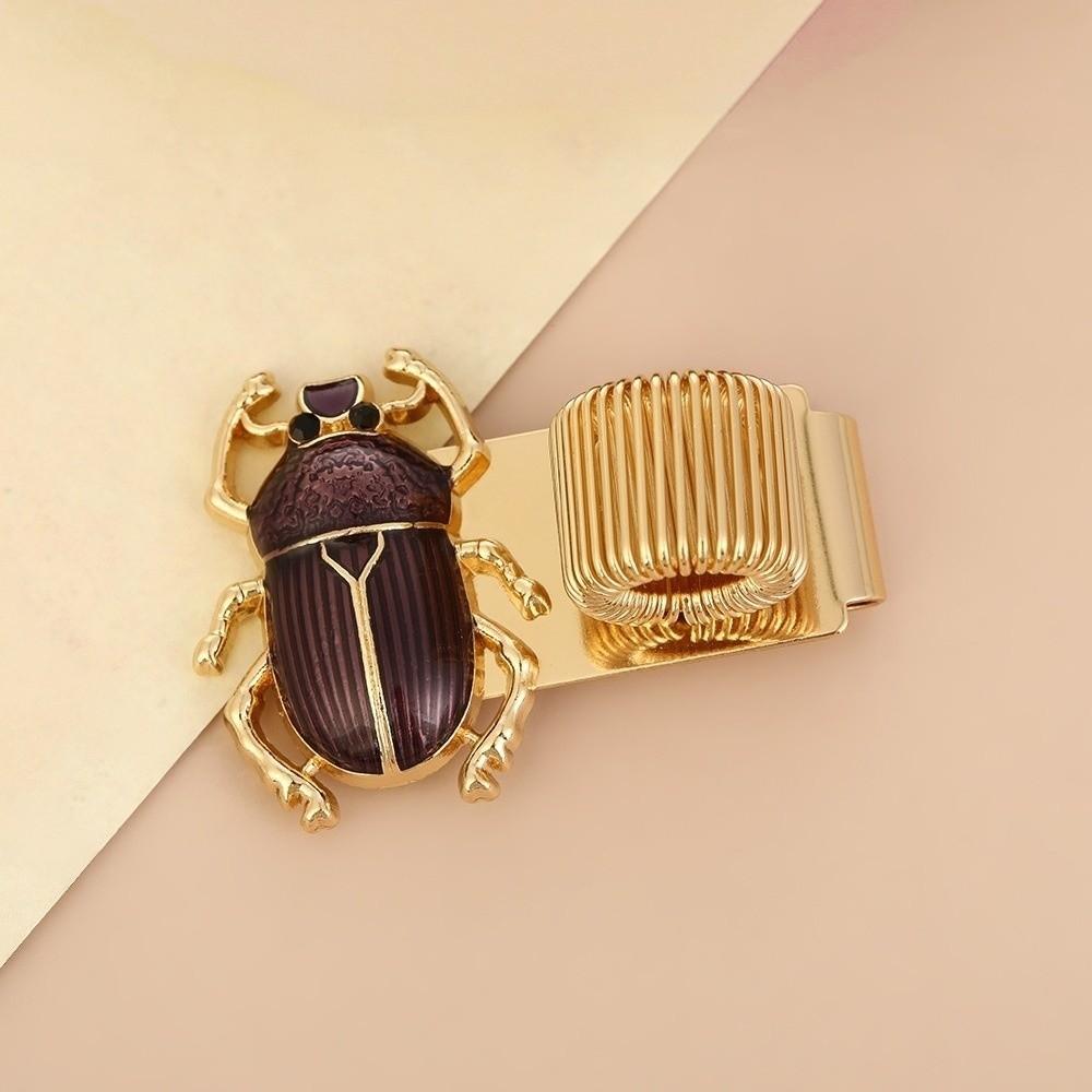 Creative Butterfly Rhinoceros Beetle Pen Clip Vintage Notebook Pen Holder Notebook Accessory