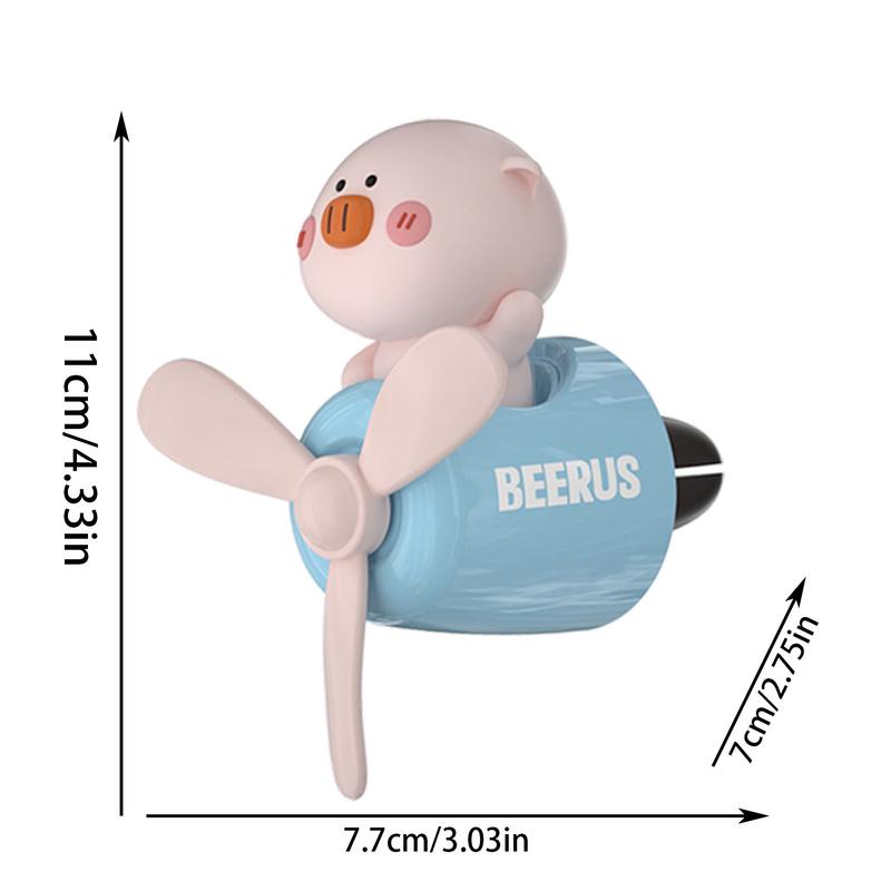 Car Air Freshener Vent Clip Cartoon Pilot Oil Diffuser Vent Clip Rotating Propeller Automotive Air Outlet Fan Cute Car Diffuser