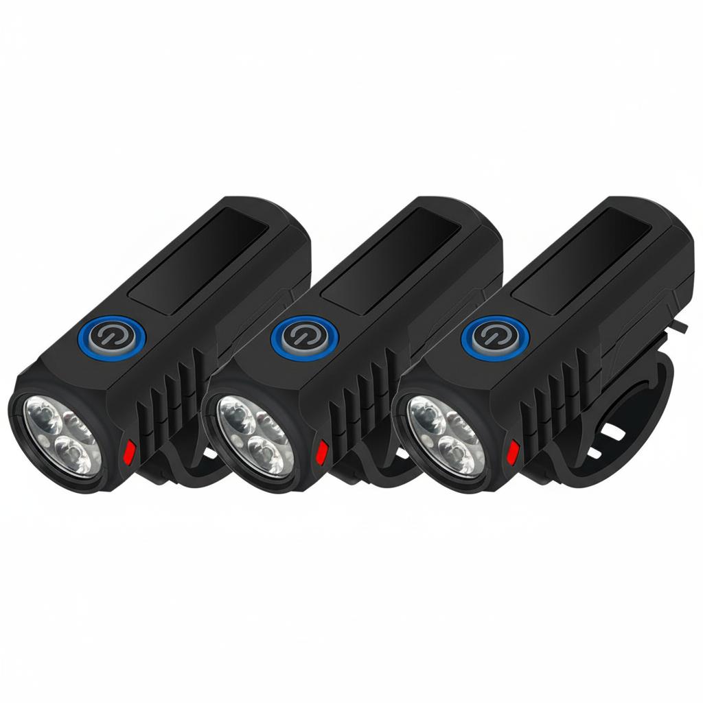 Яркий велосипедный фонарь 3 светодиода Передний USB Type-C Перезаряжаемый MTB Горный велосипедный фонарь Велосипедный фара Фонарик Велосипед Скутер