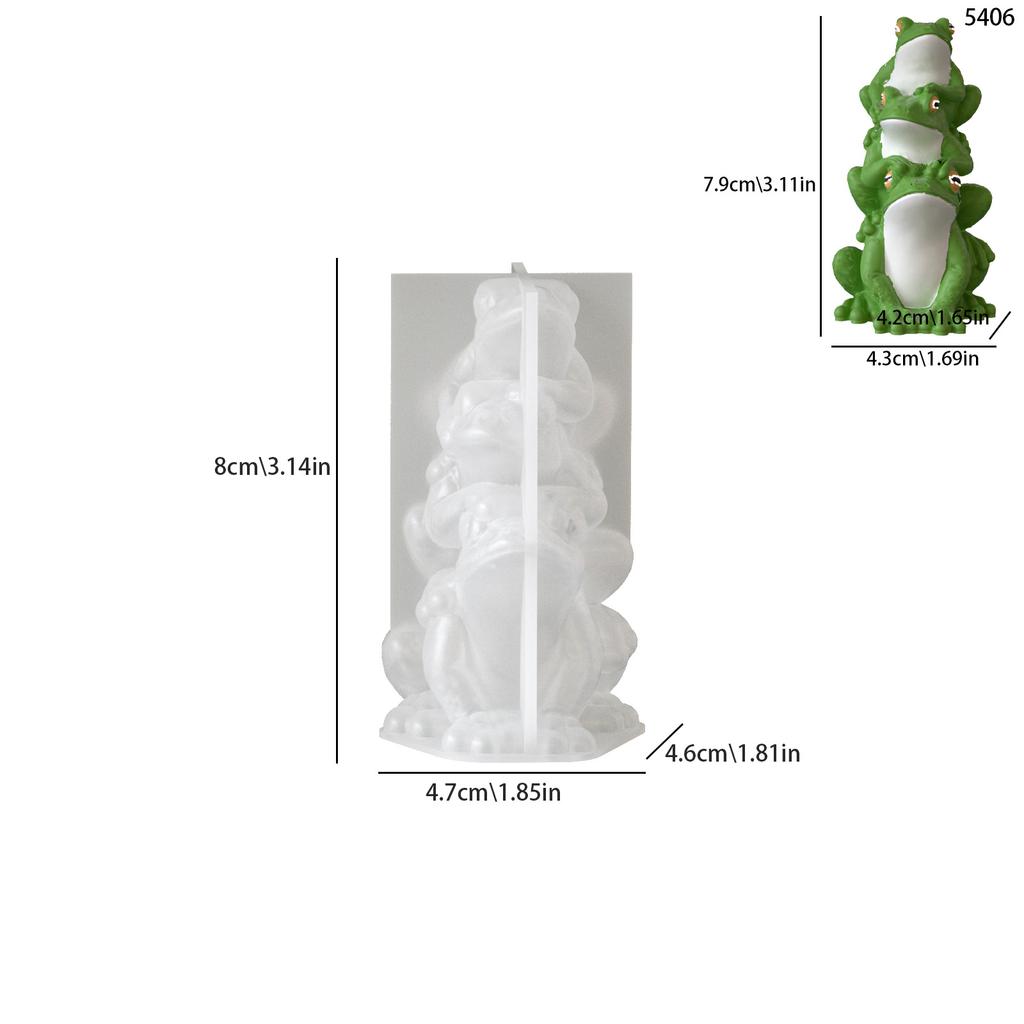Силиконовая форма для пасхальной свечи, трехлягушачья и двухлягушачья свечные украшения, гипсовая форма