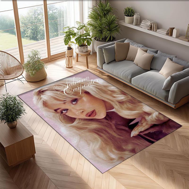 Soft Crystal Velvet Floor Rug,Sabrina Carpenter Anti Slip Decorative Carpet, Plush Area Mat For Indoor Home Decoration