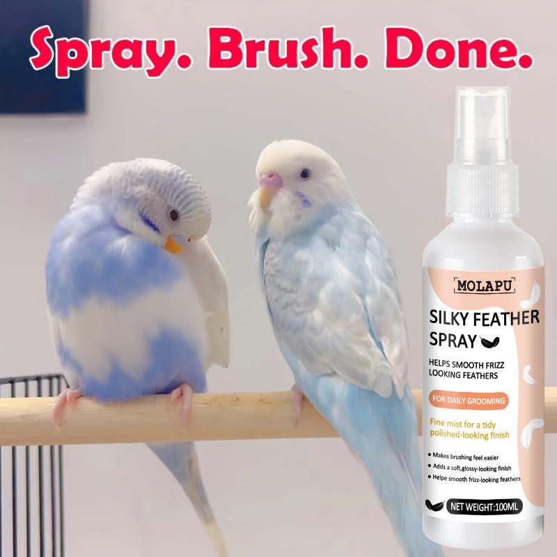 Parrot Feather Care Spray (Suitable for Budgerigars and Cockatiels) - Bathing Spray for Feather Grooming, Makes Feathers Smooth and Shin