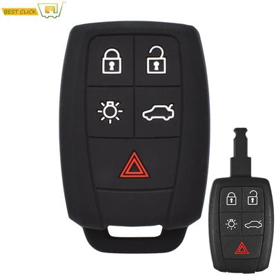 Силиконовый чехол для ключей с 5 кнопками, брелок для Volvo XC90 C70 S60 D5 V50 S40 C30, чехол для удаленного ключа без ключа, кожаный чехол