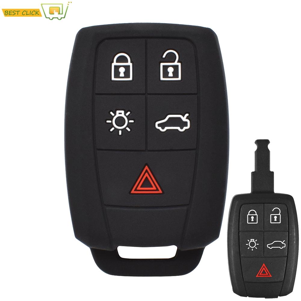 Силиконовый чехол для ключей с 5 кнопками, брелок для Volvo XC90 C70 S60 D5 V50 S40 C30, чехол для удаленного ключа без ключа, держатель для кожи