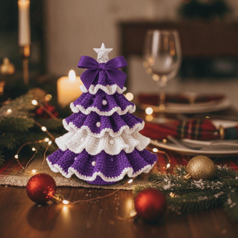 Handmade Crochet Christmas Tree Kit Yarn Christmas Tree Material Kit Parent-Child Activities