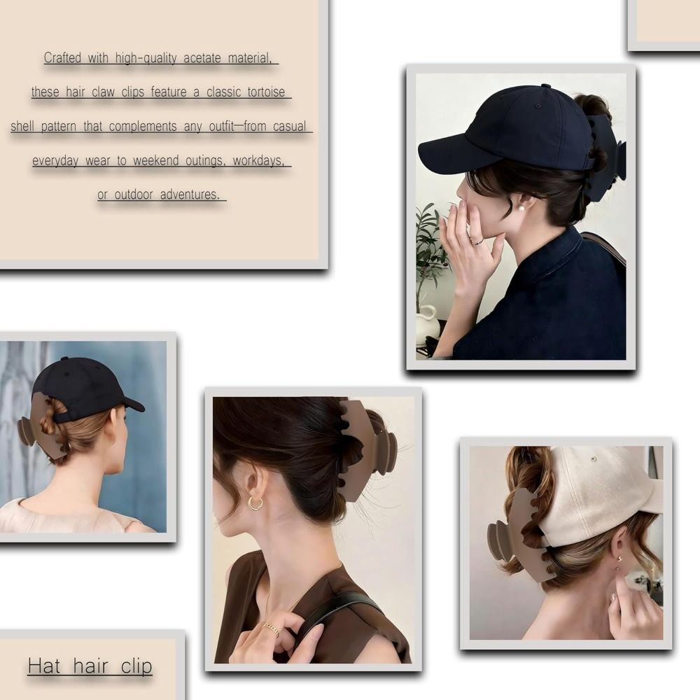Non-Slip Design Hat Claw Clips Large Size Cap Clips New Hair Clips Thick Hair
