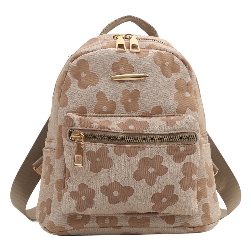 Fashionable Soft Pu Backpack For Women With Unique Street Style In Black Khaki Pink