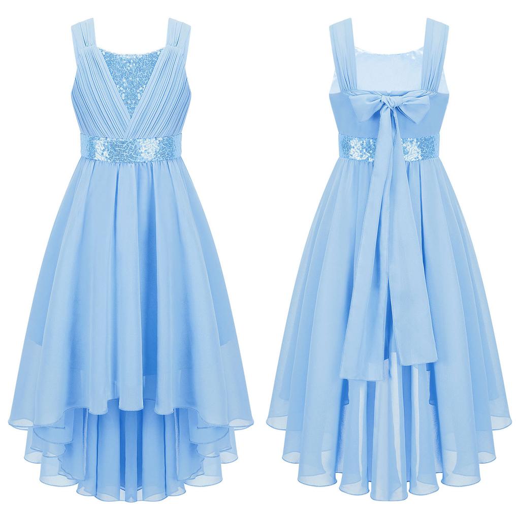 Girls Sleeveless Dress Kids Princess Pageant Wedding Bridesmaid Party Dress First Communion Dress