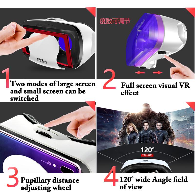 Vrg Pro Virtual Reality Vr Glasses 3d Helmet Headset Devices Viar Goggles Lenses With Controller Smart For Smartphone Cell Phone