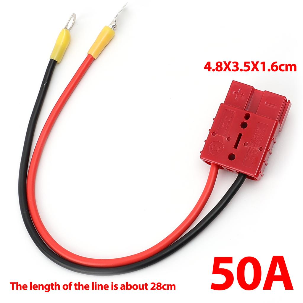28см разъемы Anderson 50А с проводом 12AWG клемма M8 вилка Кабельный удлинитель для зарядки аккумулятора погрузчика Разъем Anderson
