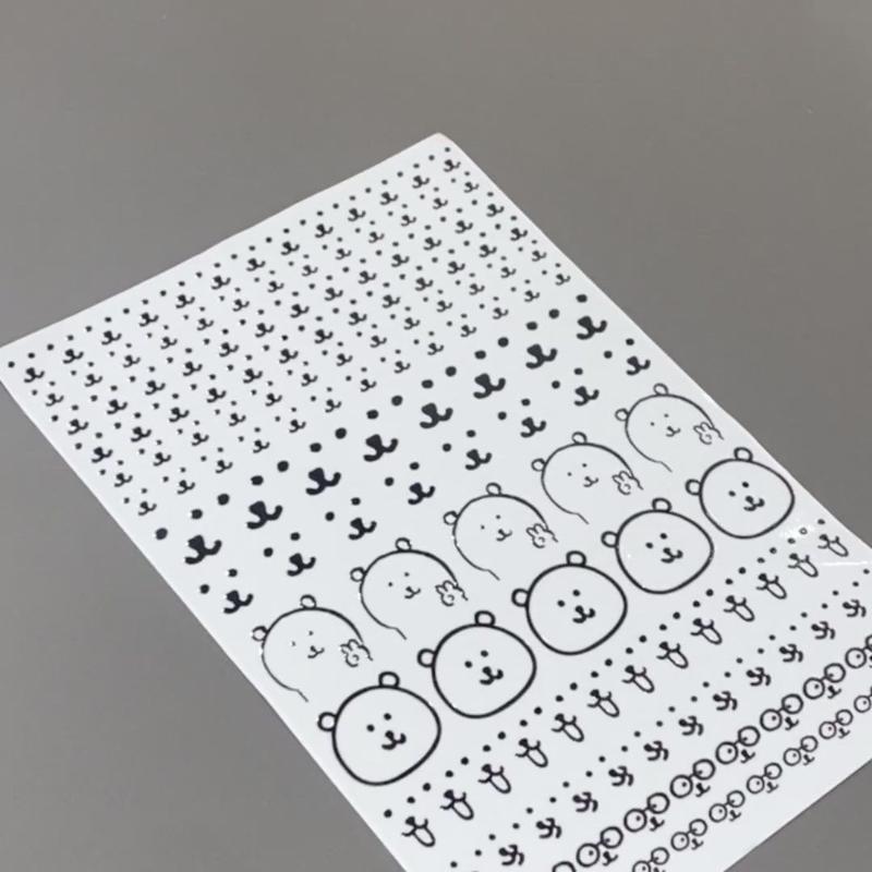 Милый мультяшный медведь Плоская наклейка Декор Наклейка на стакан для воды Декор для компьютера Может использоваться для наклеивания на мебель Ящик для хранения