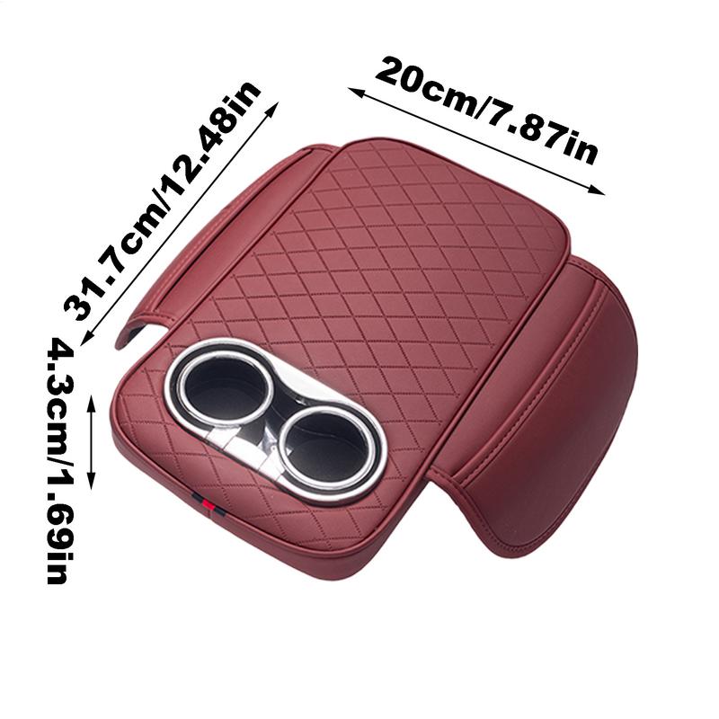 Auto Center Console Armrest Pillow Waterproof Car Armrest Arm Rest With Cup Holder PU Leather Armrest Pillow Armrest Cushion