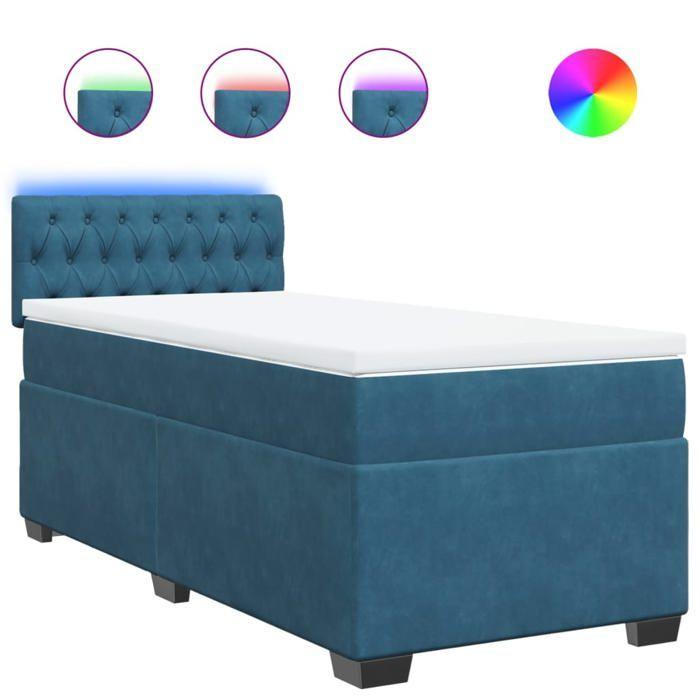 Maison Exclusive - Sommier à lattes de lit avec matelas bleu 100x200 cm