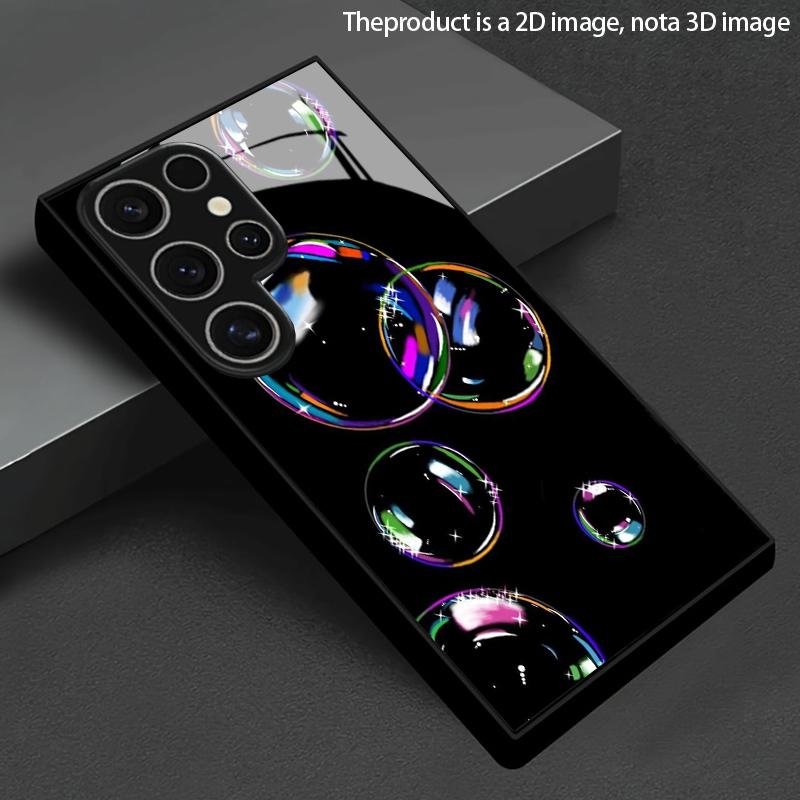 Красочный чехол для телефона с узором из пузырей, 2D, для Samsung S26 S25 S24 S23 S22 S21 S20 A56 A36 A16 - Стеклянная защитная крышка