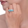 Кольцо из стерлингового серебра 925 пробы с несколькими камнями для женщин – Кольцо-дорожка из бирюзы или радужного лунного камня ручной работы, эффектное кольцо для нее