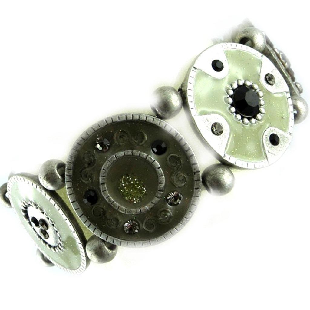 Les Trésors De Lily [E2562] — Дизайнерский браслет Byzance серо-черный