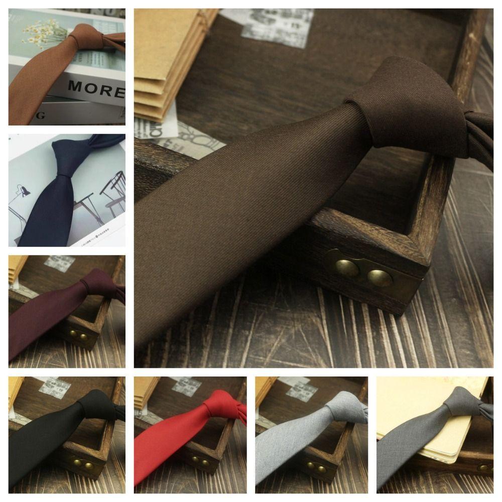 Cotton Elegant Men's Necktie Solid Color Business Suit Accessories Simple Neck Tie Student