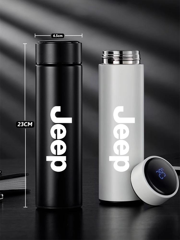 Car Stainless Steel Thermos Bottle LED Intelligent Temperature Cup For Jeep Grand Cherokee Wrangler Gladiator Compass Renegade AMX1