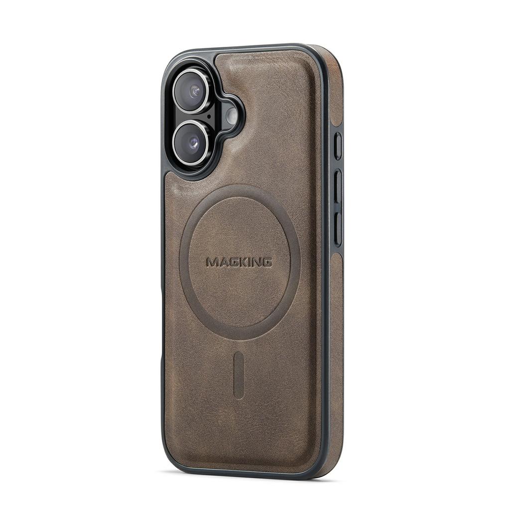 Серия MAGKING K1 Магнитный чехол для iPhone 17 PC+TPU+Кожа PU Чехол для телефона