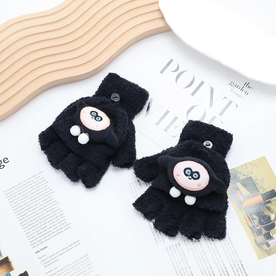 Kids' Winter Fingerless Flip-Top Writing Gloves – Warm Half-Finger Gloves for Boys & Girls