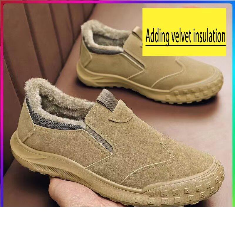 Осенне-зимние повседневные мужские высокие рабочие ботинки, грязе- и водонепроницаемые ботинки, мужские замшевые ботинки в стиле ретро
